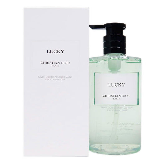 Christian Dior Lucky hand soap bottle and packaging on a white background