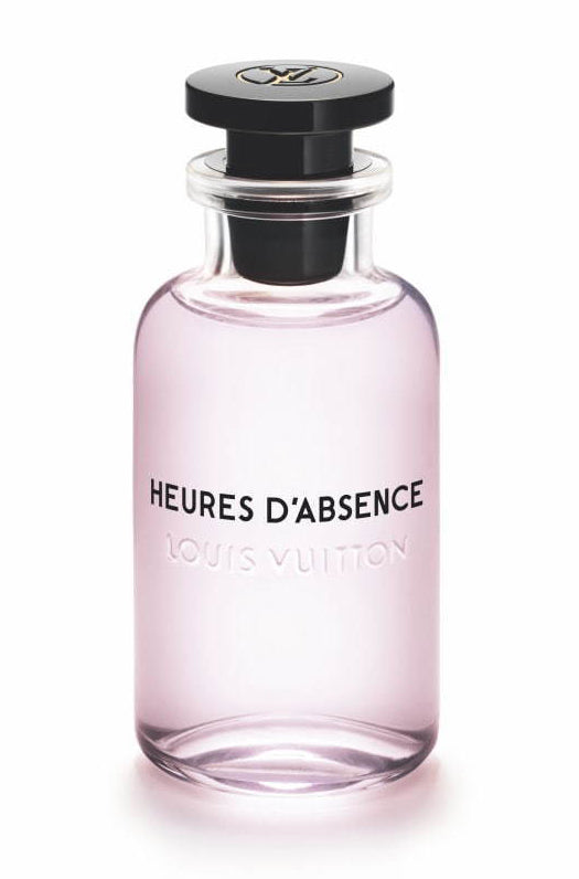 Louis Vuitton perfume bottle labeled 'Heures d'Absence' on a white background