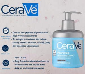 CeraVe Moisturizing Cream For Psoriasis Treatment, 8 Oz, 8 Ounce