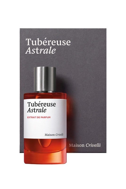 Maison Crivelli Tubereuse Astrale perfume bottle with packaging on a white background