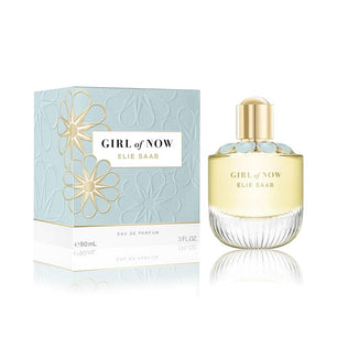 Elie Saab Girl of Now perfume bottle and packaging on a white background