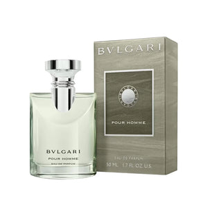 Bulgari Pour Homme perfume bottle and packaging on a white background