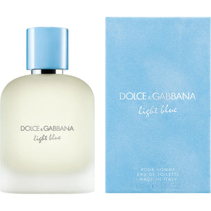 Dolce & Gabbana Light Blue perfume bottle and packaging on a white background
