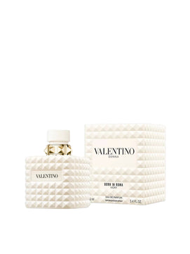 Valentino perfume bottle and packaging on a white background