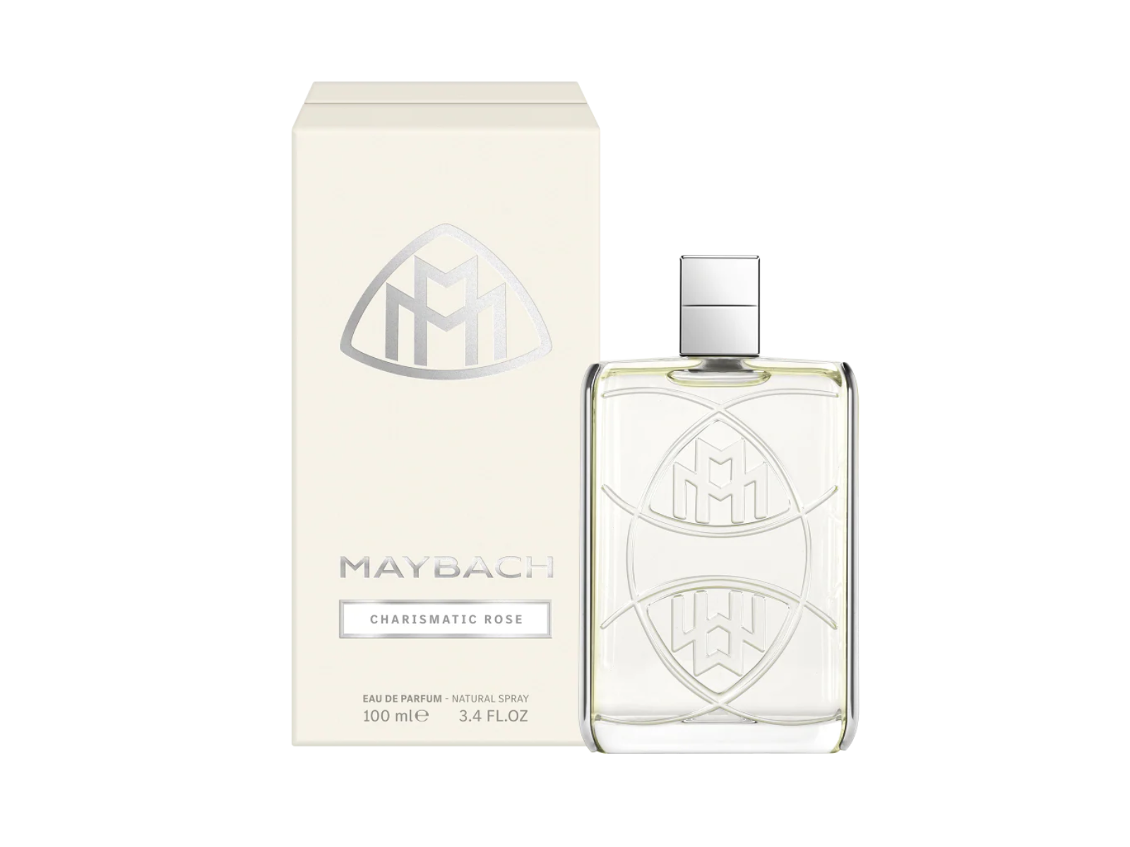 Maybach perfume bottle and packaging on a white background