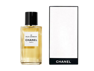 Chanel perfume bottle with packaging on a white background