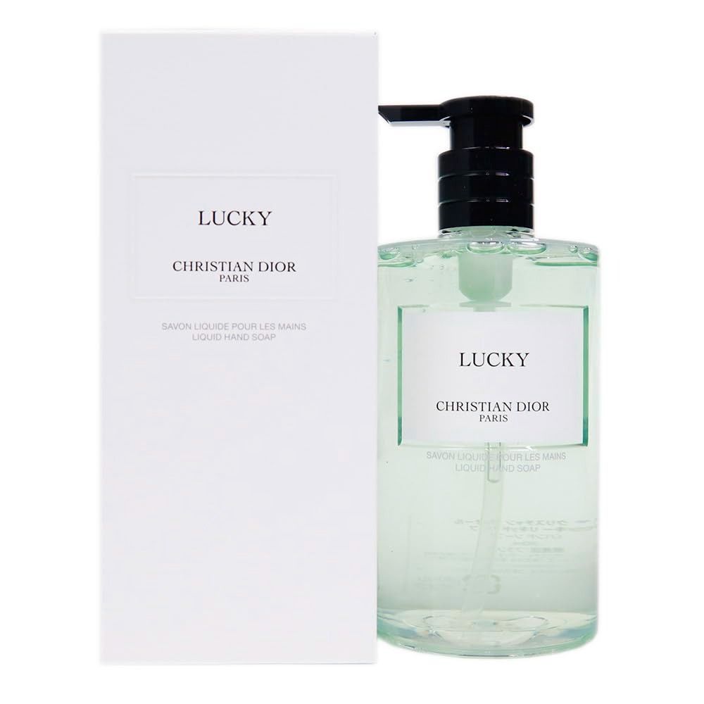 Christian Dior Lucky hand soap bottle and packaging on a white background