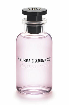 Louis Vuitton perfume bottle labeled 'Heures d'Absence' on a white background
