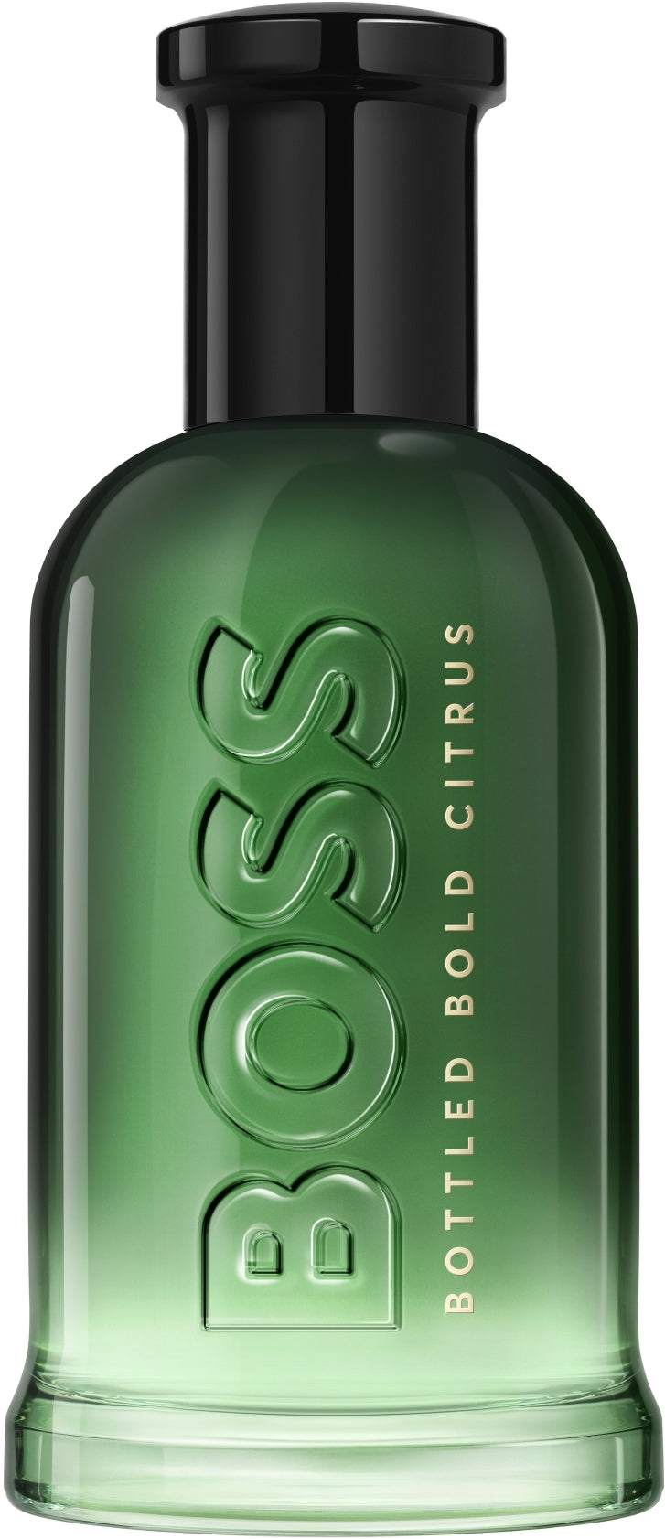 Green bottle of Hugo Boss bottled bold citrus with black cap