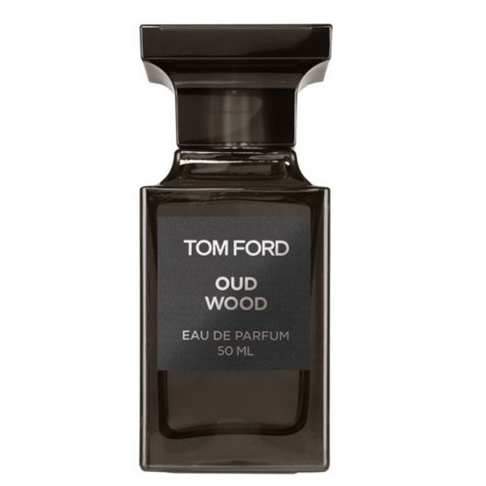 Tom Ford Oud Wood perfume bottle on a white background