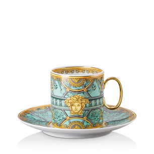 Versace Home Scala Del Palazzo Verde Espresso Cup & Saucer