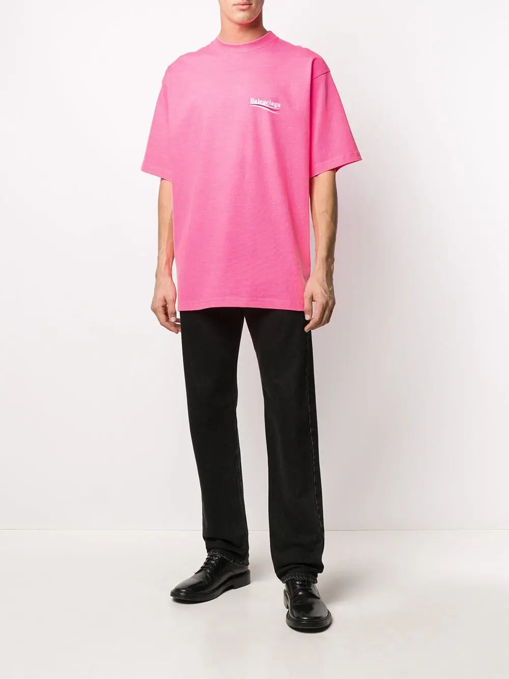 BALENCIAGA cotton tshirt with logo  Pink  Balenciaga tshirt 694576  TMVA9 online on GIGLIOCOM