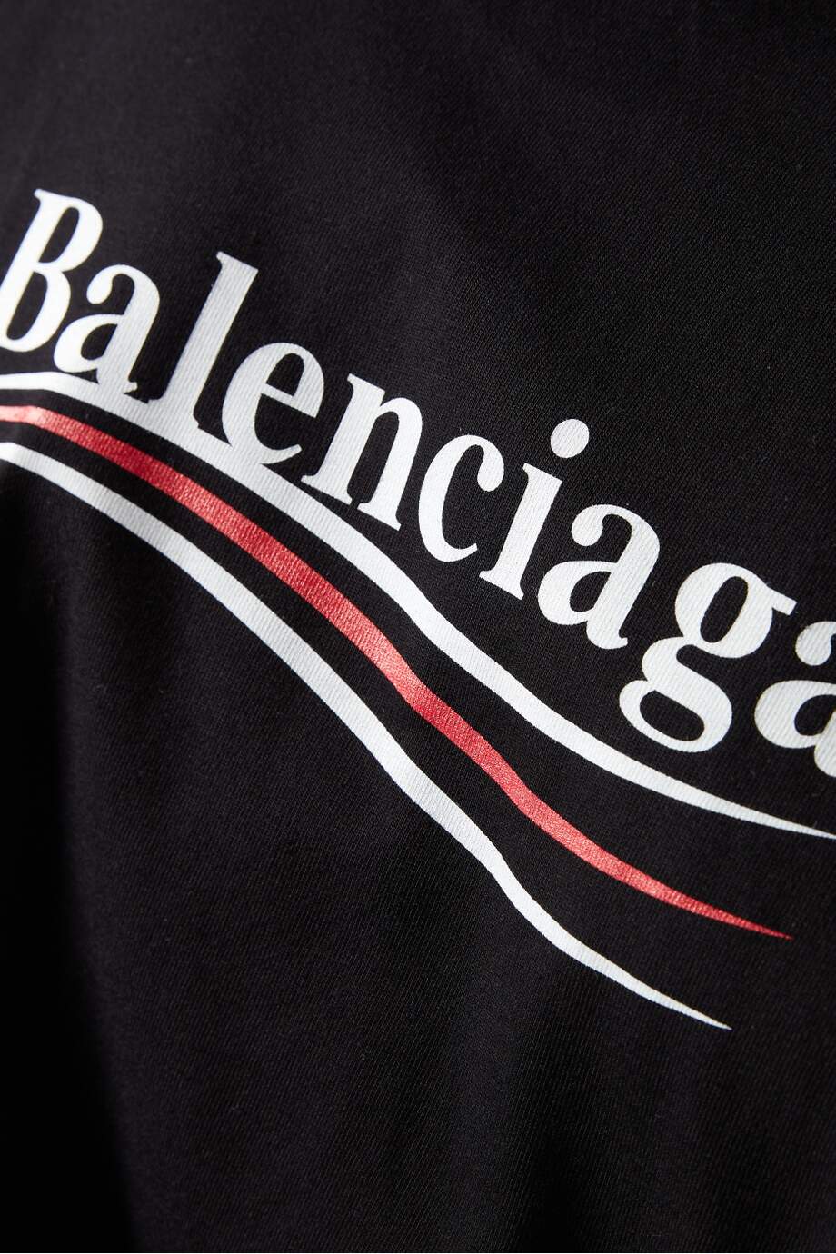 Balenciaga Political Campaign Large Fit Vintage Jersey T-Shirt in Black
