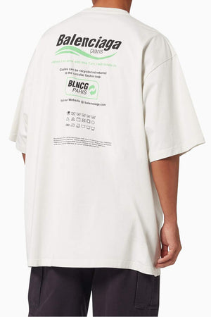 Balenciaga Dry Cleaning Large Fit T-shirt in Organic Vintage Jersey in White