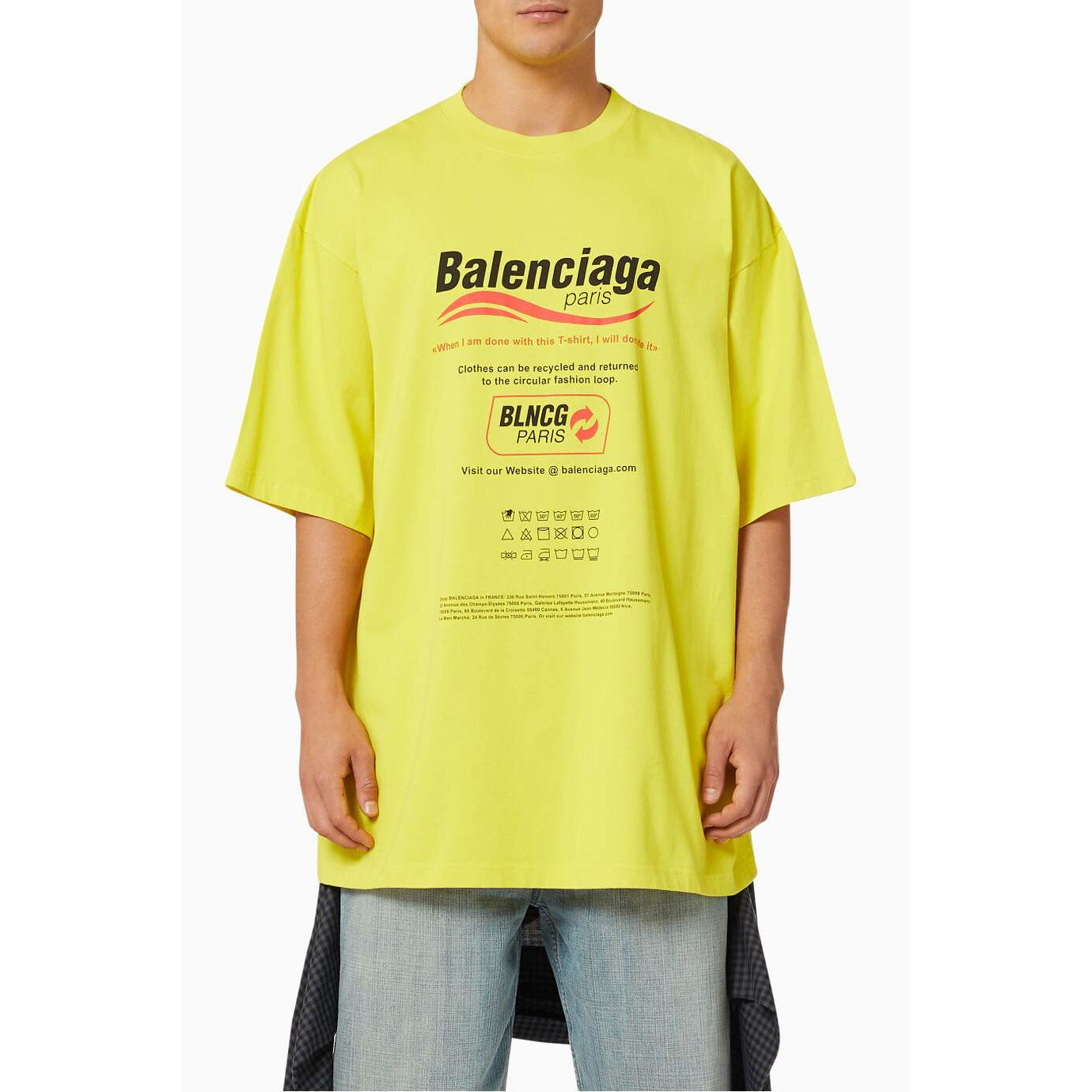 Tshirt Balenciaga Yellow size M International in Cotton  21462250