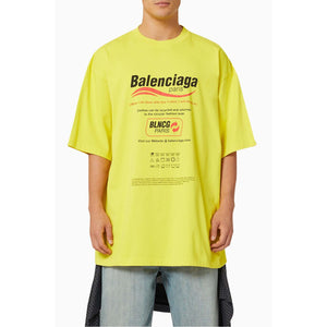 Balenciaga Dry Cleaning Large Fit T-shirt in Organic Vintage Jersey in Yellow