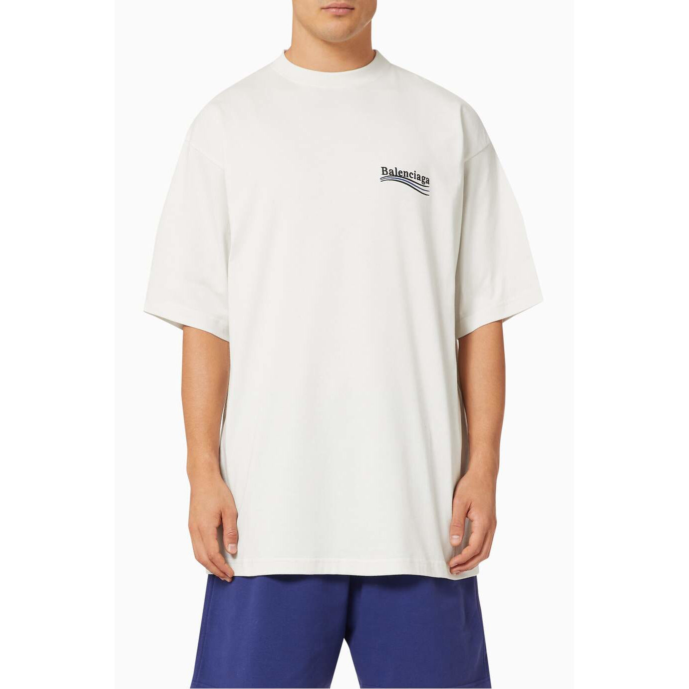 Balenciaga Political Campaign T-shirt in Vintage Jersey in White - ROOYAS