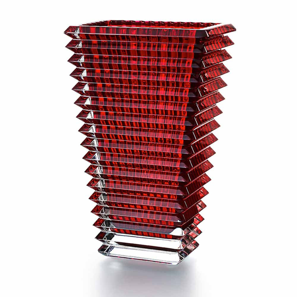 Baccarat Large Rectangular Eye Vase Red (30cm)