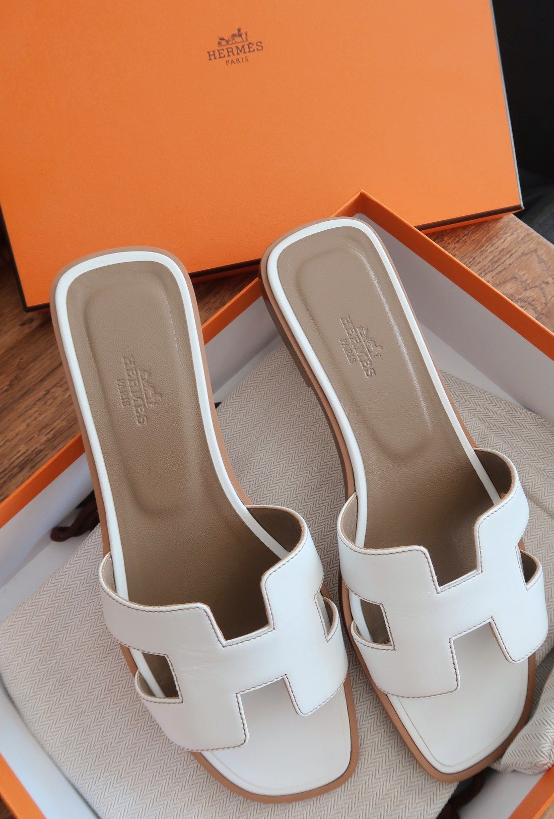 White oran hermes sandals sales
