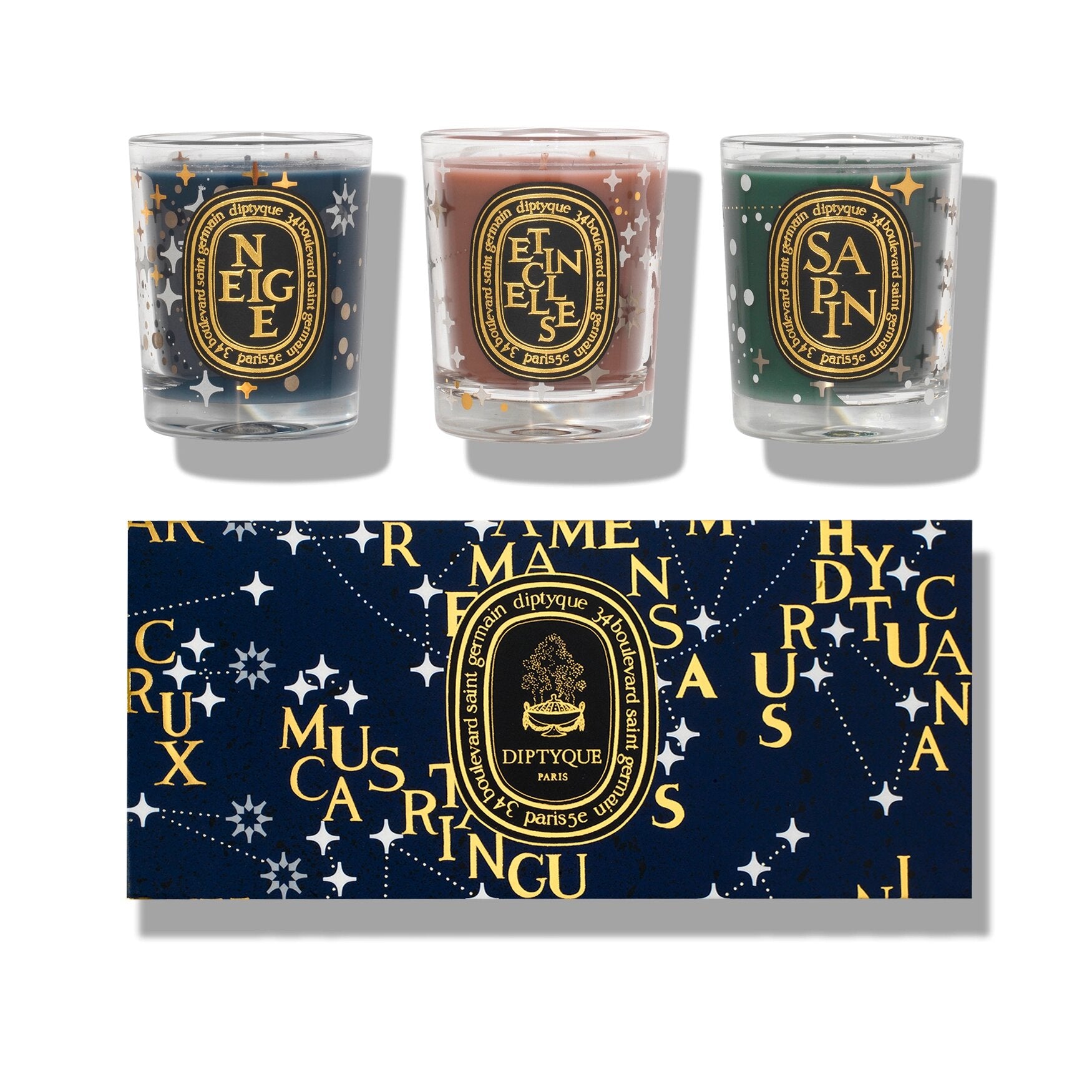 Diptyque Set of 3 Holiday Scented Candles 70G - Limited Edition