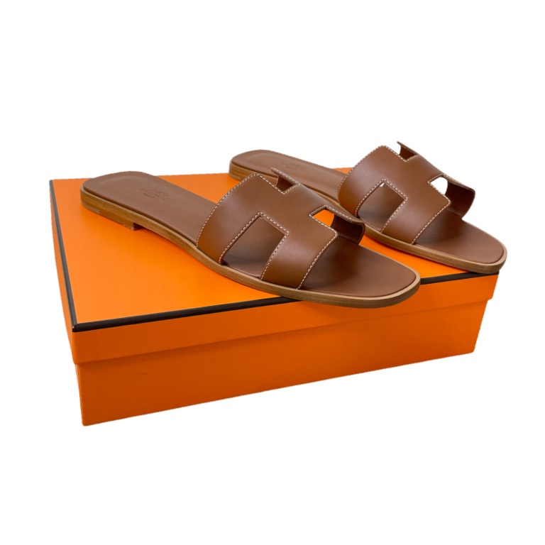 Hermes Oran Sandal Gold/Full Brown