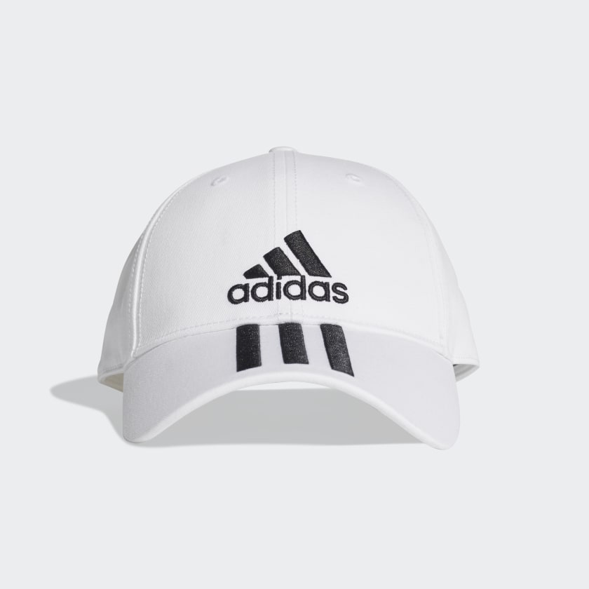 Six-Panel Classic 3-Stripes Cap in White - ROOYAS