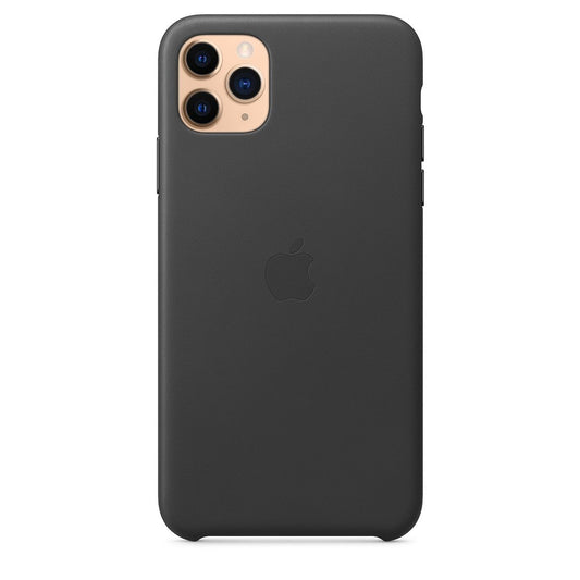 جراب جلدي أصلي لهاتف Iphone 11 pro max لون أسود تفاحي