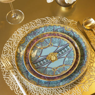 Versace Home La Scala Del Palazzo Plate in Green - 17cm