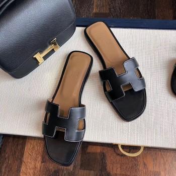 Hermes Oran Sandal Black