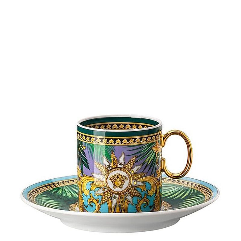 Versace Set of 2 Espresso Cup & Saucer Jungle Animalier