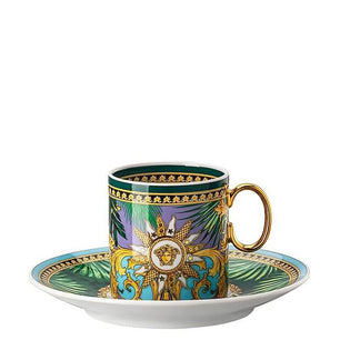 Versace Set of 2 Espresso Cup & Saucer Jungle Animalier