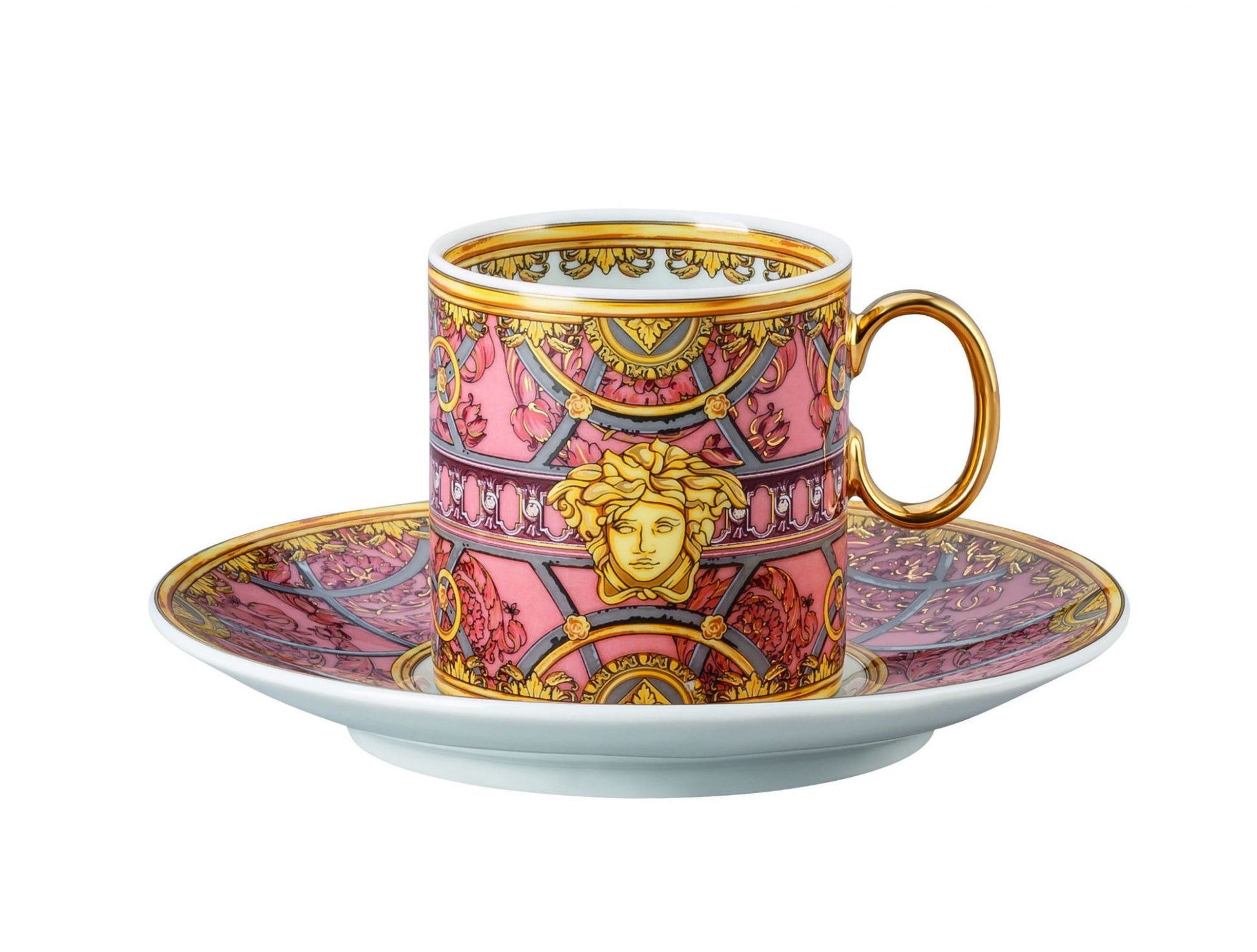 Versace Home Scala Del Palazzo Rosa Espresso Cup & Saucer