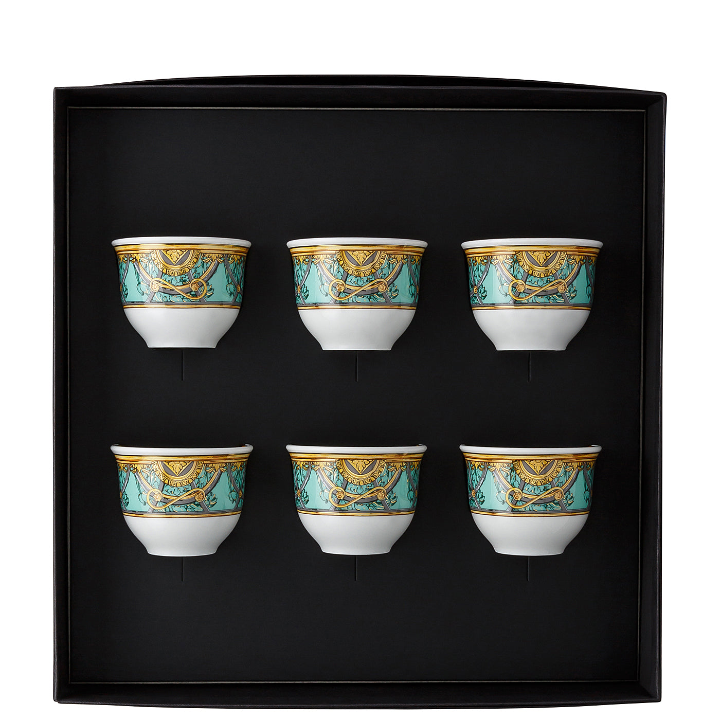 Versace Scala Del Palazzo Verde Set of 6 Mugs