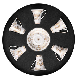 Versace Medusa Gala Gold Set of 6 Espresso Cup & Saucer